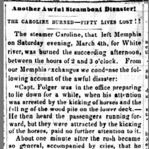 "Another Awful Steamboat Disaster!" newspaper clipping
