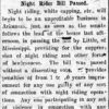 "Night Rider Bill Passed" newspaper clipping