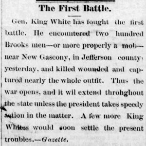 "The first battle" newspaper clipping