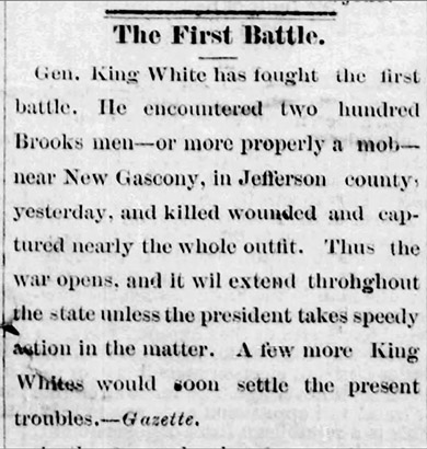 "The first battle" newspaper clipping