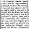 "The Texarkana Democrat, copies an article from the Jasper American" newspaper clipping