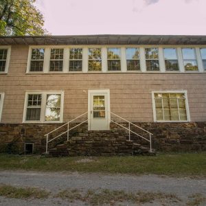 Back view of two-story building