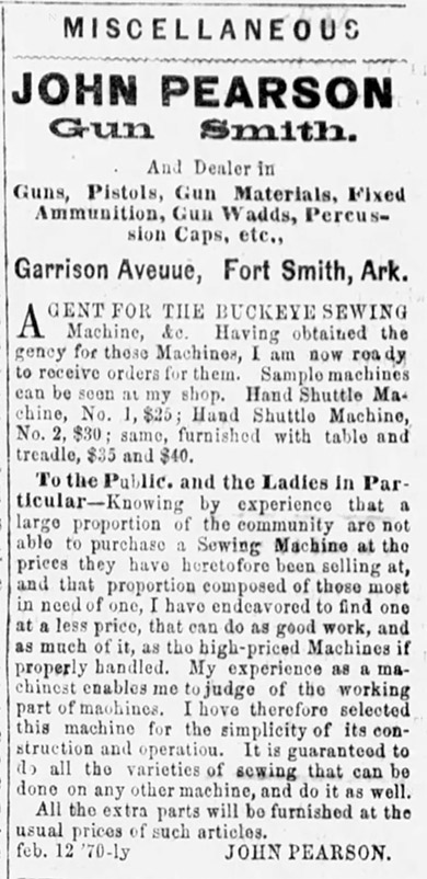 "John Pearson Gunsmith" newspaper clipping