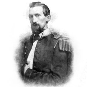 White man with beard in military uniform
