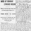 "Mob at Conway lynched Negro" newspaper clipping