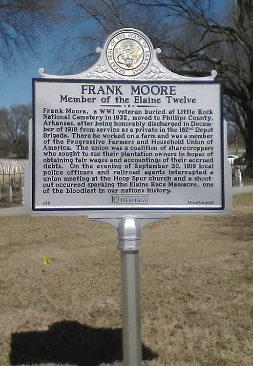 "Frank Moore" historical marker sign