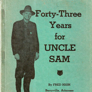 White man in hat and suit on green book cover with black text