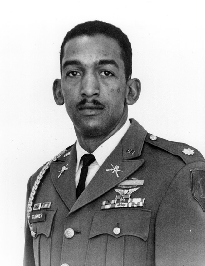 African-American man with mustache in military uniform