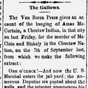 "The Gallows" newspaper clipping