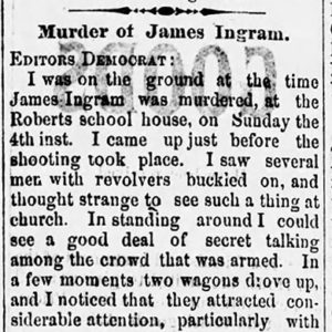 "Murder of James Ingram" newspaper clipping