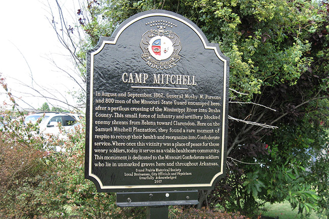 "Camp Mitchell" historical marker sign