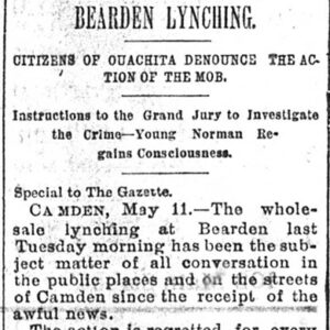 "Bearden lynching" newspaper clipping