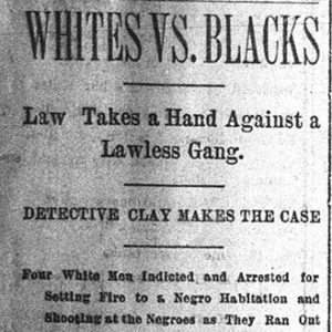 "Whites versus Blacks" newspaper clipping