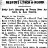 "Negroes Lynch A Negro" newspaper clipping
