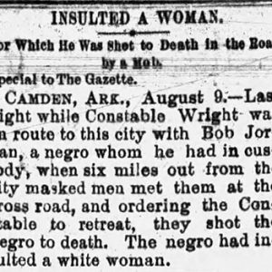 "Insulted A Woman" newspaper clipping