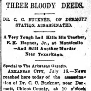 "Three Bloody Deeds" newspaper clipping