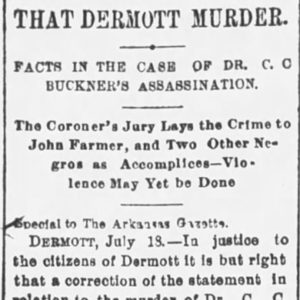 "That Dermott Murder" newspaper clipping