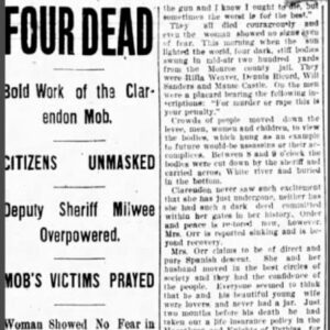 "Four dead" newspaper clipping