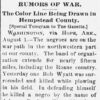 "Rumors of war the color line being drawn in Hempstead County" newspaper clipping