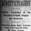 "Dewitt's tragedy" newspaper clipping