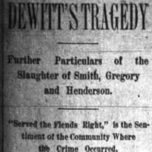 "Dewitt's tragedy" newspaper clipping