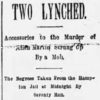 "Two lynched" newspaper clipping