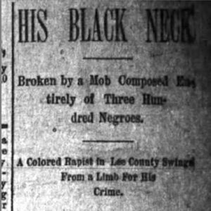 "His black neck" newspaper clipping