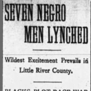 "Seven Negro men lynched" newspaper clipping