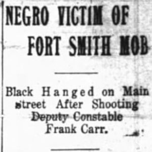 "Negro victim of Fort Smith mob" newspaper clipping