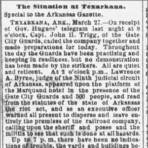 "The Situation at Texarkana" newspaper clipping