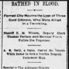"Bathed in blood" newspaper clipping