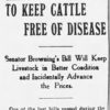 "To keep cattle free of disease" newspaper clipping