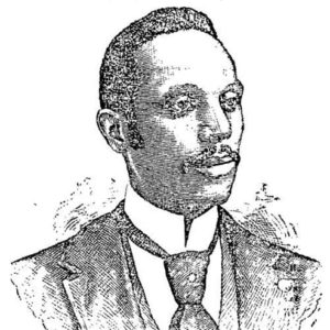 Drawing of African-American man with mustache in suit and tie