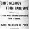 "Drive Negroes from Harrison" newspaper clipping