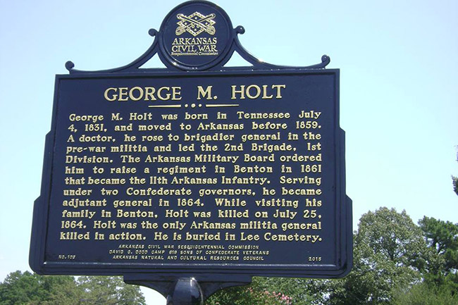 "George M. Holt" historical marker sign