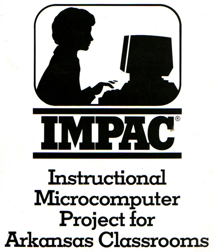 Silhouette of person using a computer with black text and IMPAC logo