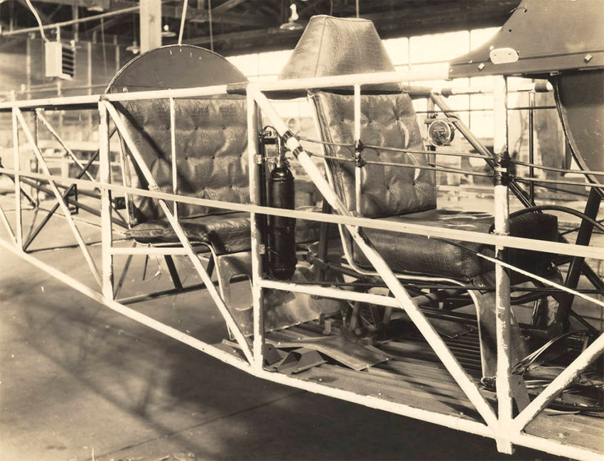 Airplane seats and fuselage frame