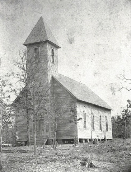 Church building with tower steeple