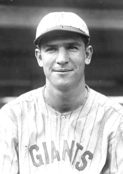 White man in New York Giants uniform and cap