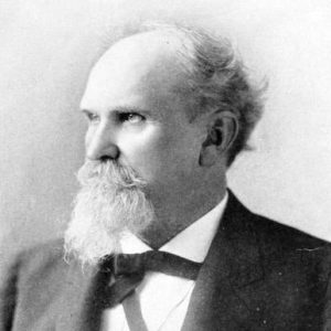 Old white man with beard in suit and bow tie