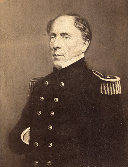 White man in military uniform with shoulder epaulettes