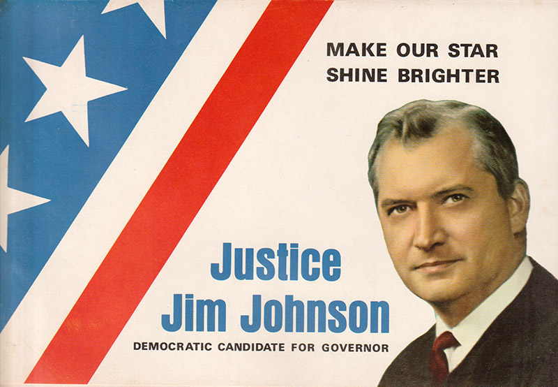 campaign material featuring white man in suit and tie
