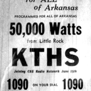 "Tomorrow! Radio for all of Arkansas" newspaper clipping