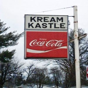 "Kream Kastle" Coca-Cola hanging sign