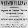 "Warned to leave" newspaper clipping