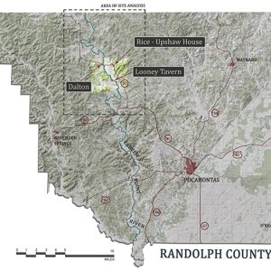 Randolph County map showing locations of historic properties