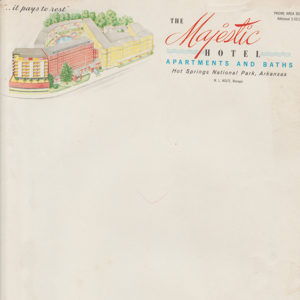 Stationery advertising the Majestic Hotel