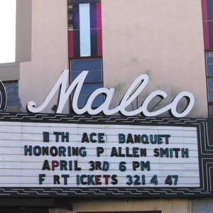 "Malco" theater marquee honoring P Allen Smith