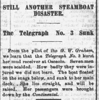"Still Another Steamboat Disaster" newspaper clipping