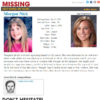 Young white girl in pink shirt and text on "Missing" poster